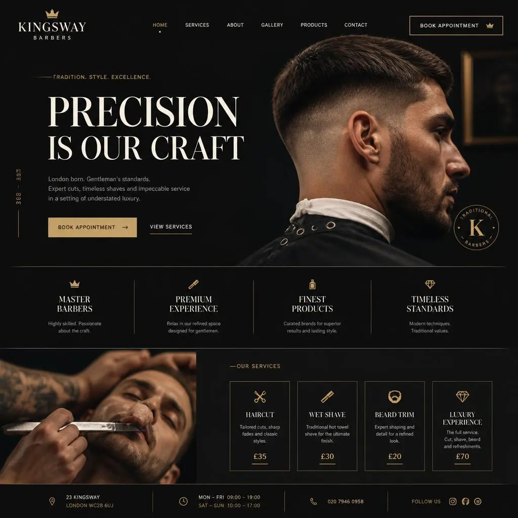 Barbershop client getting a hot-towel shave